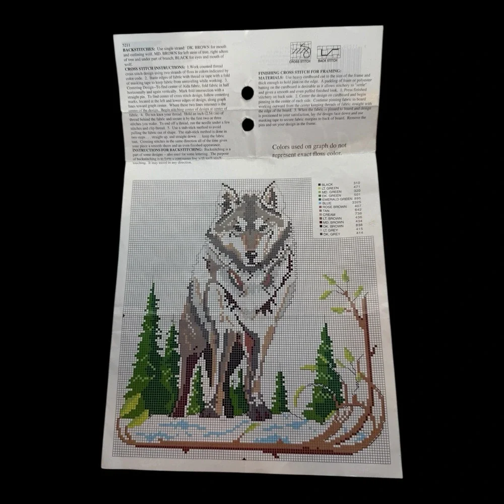 OPEN Designs for the Needle 5211 Wolf Snow Scene Counted Cross Stitch Kit VTG